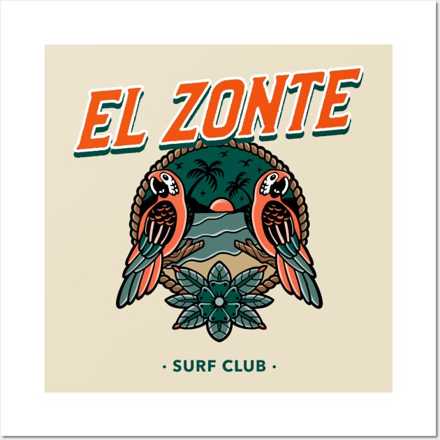 El Zonte Surf Club El Salvador Wall Art by Tip Top Tee's